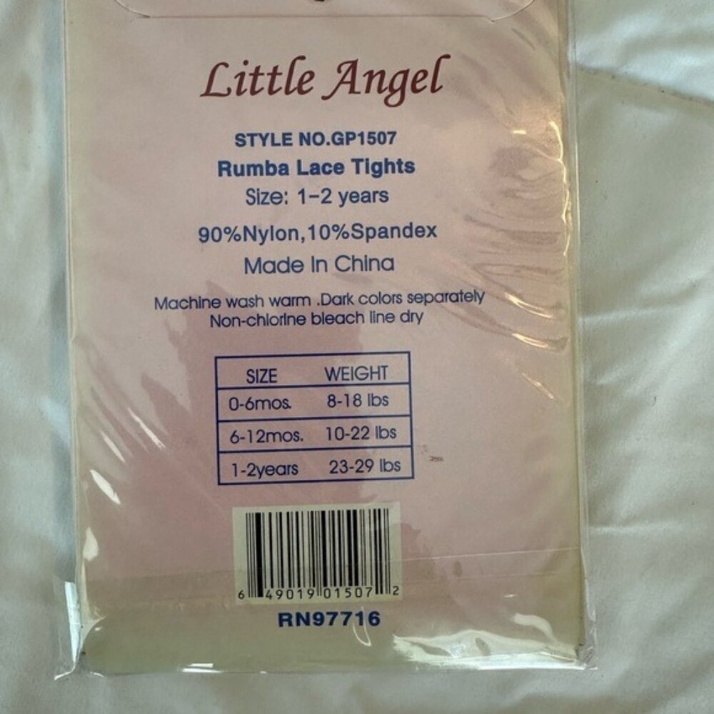 Little Angel Rumba Lace Tights White Size 1-2Y - Picture 4 of 4